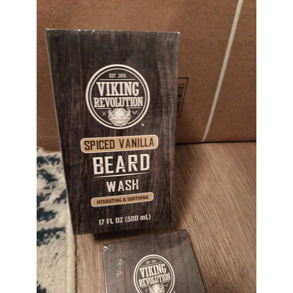 Lot Of 3 Viking Revolution  Spiced Vanilla Beard Wash, Oil and Beard balm New